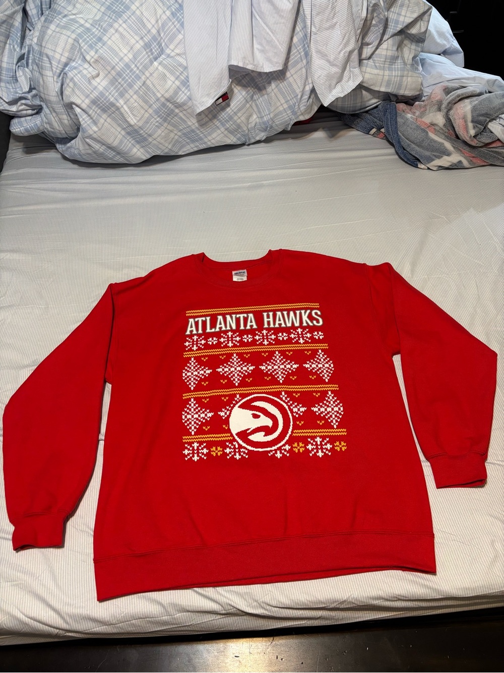 NBA Atlanta Hawks Red Crewneck Sweater with Team Logo